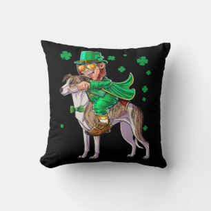Leprechaun Italian Greyhound St Patricks Day Sham Throw Pillow