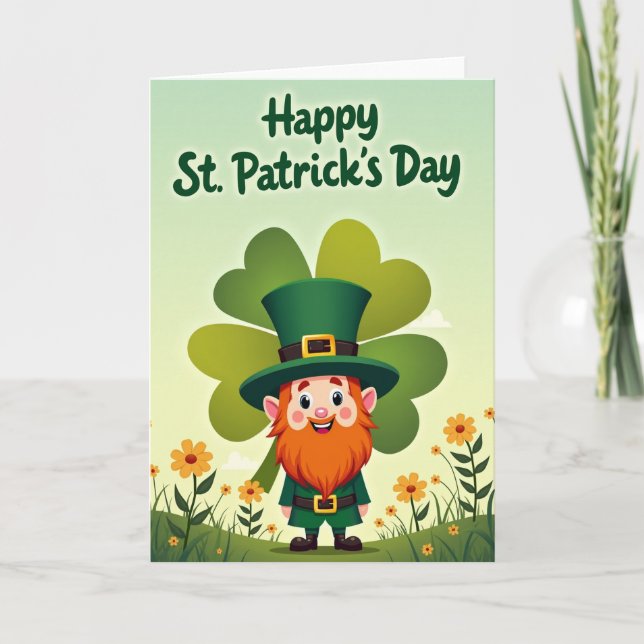 Leprechaun Joy St Patricks Day Card (Front)