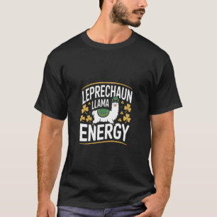 Leprechaun Llama Energy Funny Irish Llama T-Shirt