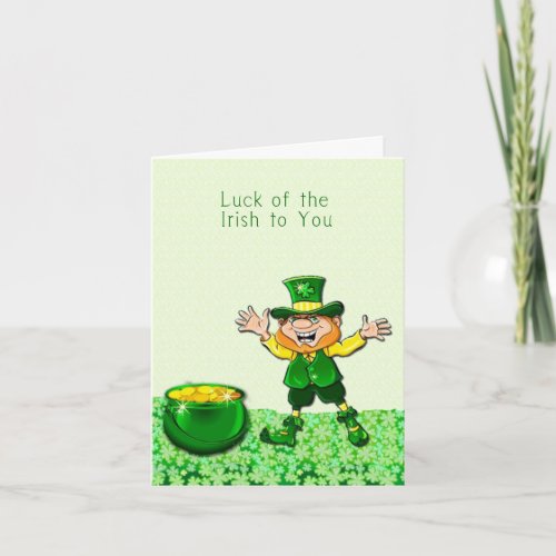 Leprechaun Luck of the Irish card