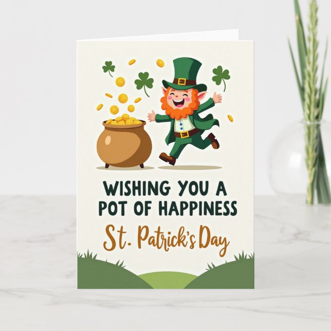 Leprechaun Luck Retro Vector Art Card (Front)