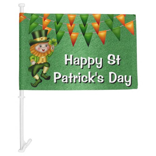 Leprechaun lucky shamrock Irish flag bunting