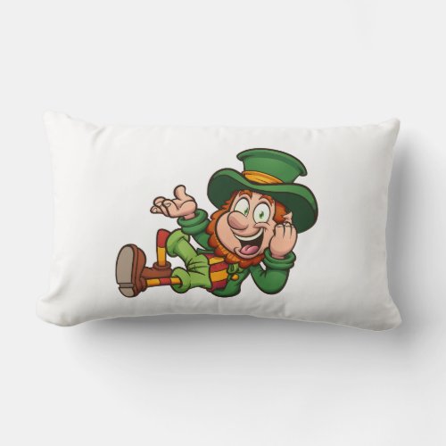 leprechaun lying down cartoon lumbar pillow