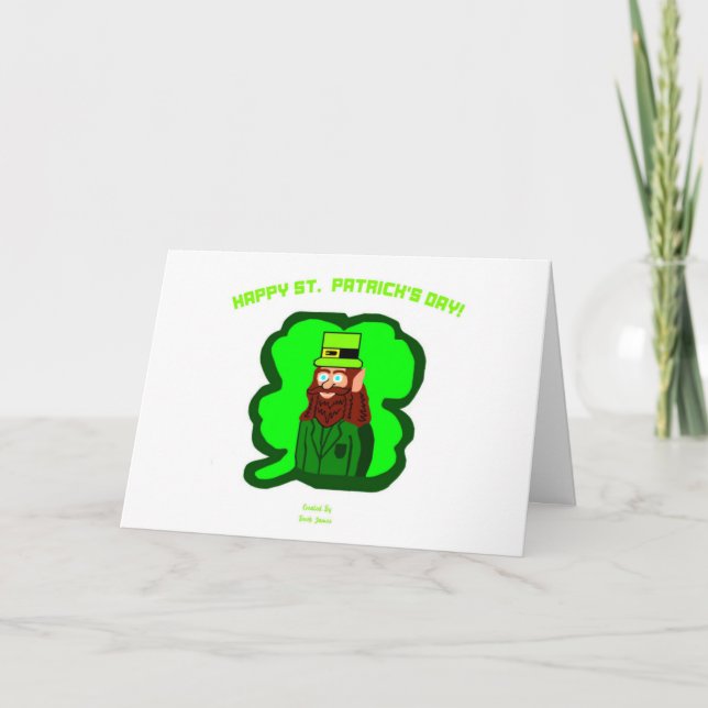 Leprechaun Magic Horizontal Greeting Card (Front)