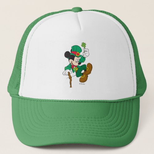 Leprechaun Mickey Mouse  St Patricks Day Trucker Hat