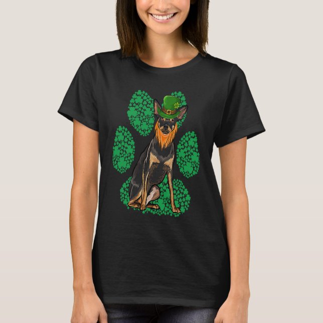Leprechaun Miniature Pinscher St Patricks Day Sham T-Shirt (Front)