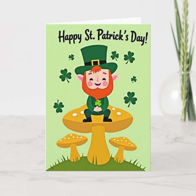 Leprechaun Mushroom Dots Card (Front)