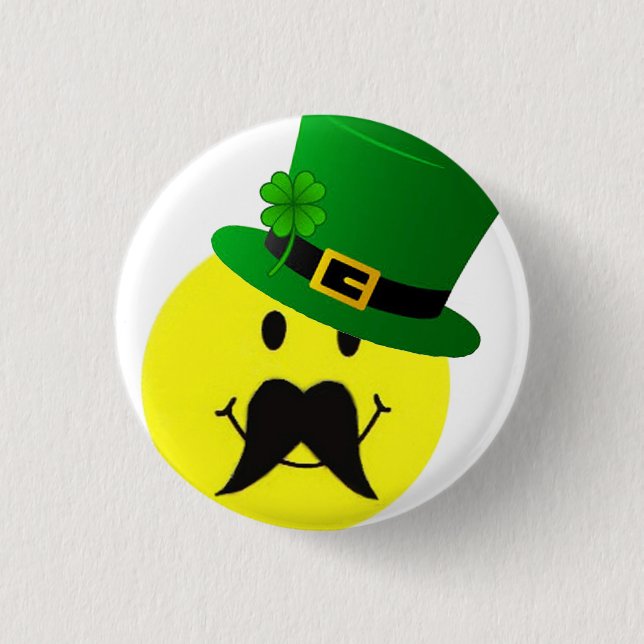 Leprechaun Mustache Button (Front)