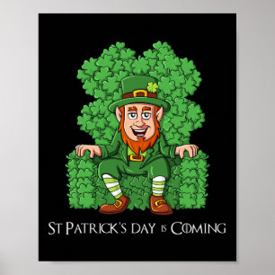 Leprechaun On Clover Throne St Patricks Day Boys G Poster