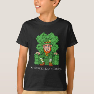 Leprechaun On Clover Throne St Patricks Day Boys G T-Shirt