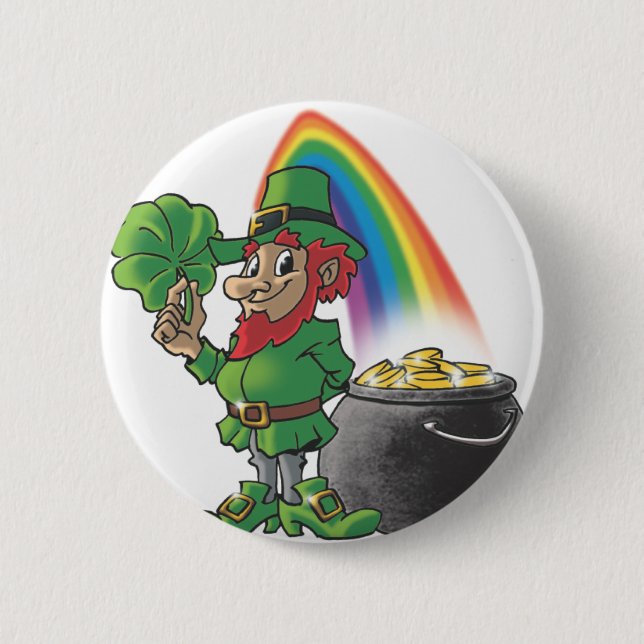 Leprechaun Pinback Button (Front)