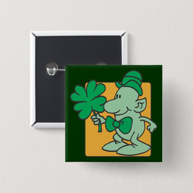 Leprechaun Pinback Button (Front & Back)