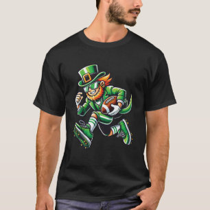 Leprechaun Playing Football Quarterback Receiver S T-Shirt