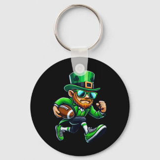 Leprechaun Playing Footll St Patricks Day Sport Me Keychain