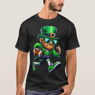 Leprechaun Playing Footll St Patricks Day Sport Me T-Shirt