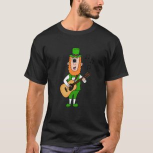 Leprechaun Playing Guitar, St Patrick's Day Guitar T-Shirt