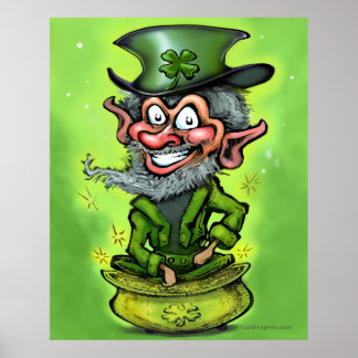 Leprechaun Pot of Gold Poster