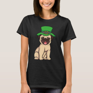 Leprechaun Pug Dog Shamrock St Patrick's Day Pitti T-Shirt