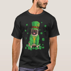 Leprechaun Pug St Patrick's Day Shamrock Dog Lover T-Shirt