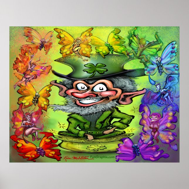 Leprechaun Rainbow Pixies Party Poster (Front)