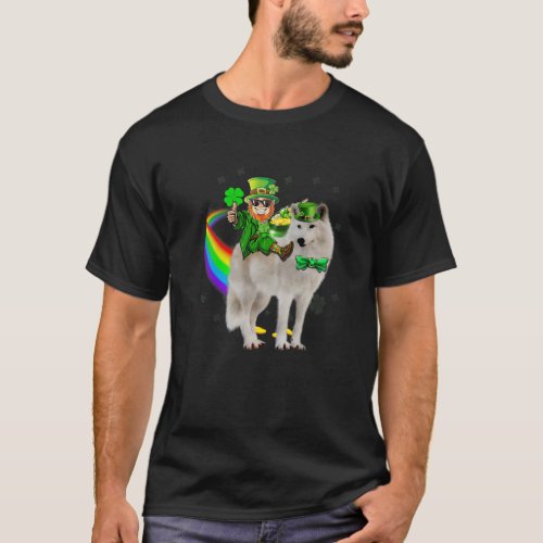 Leprechaun Riding Samoyed Dog St Patricks Day Sham T_Shirt