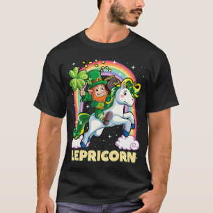 Leprechaun Riding Unicorn T-Shirt