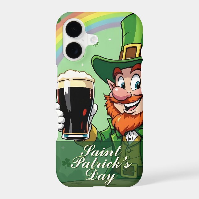 Leprechaun’s Cheers Beneath the Rainbow iPhone Case (Back)