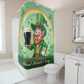 Leprechaun’s Cheers Beneath the Rainbow Shower Curtain