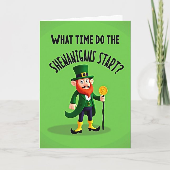 Leprechaun Shenanigans Start Time Card (Front)