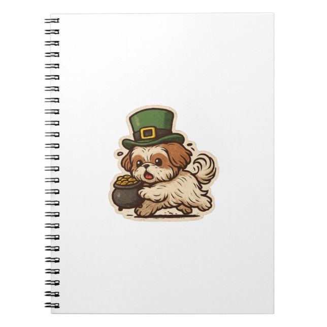 Leprechaun Shih Tzu St.Patrick's Day Notebook (Front)