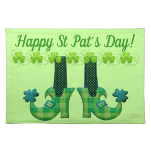 Leprechaun Shoes St Patrick's Day Cloth Placemat