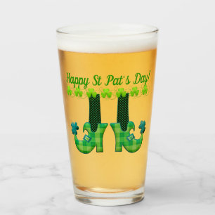 Leprechaun Shoes St Patrick's Day Glass