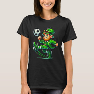 Leprechaun Soccer St Patricks Day Player Boys Men  T-Shirt
