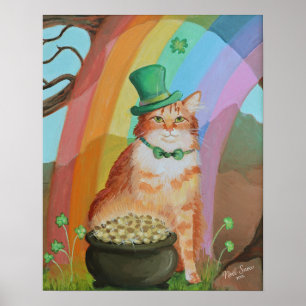 Leprechaun St. Patrick’s Day Tabby Cat Wall Art