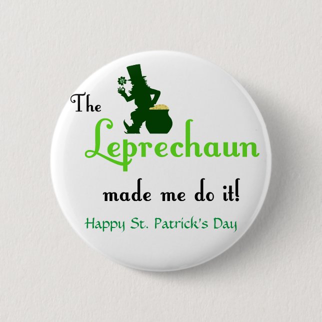 Leprechaun St Patrick's Day Buttons (Front)