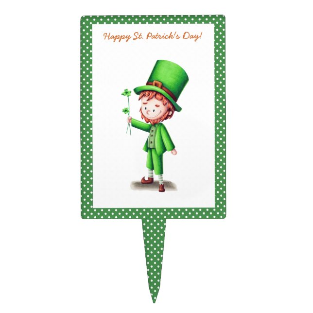 Leprechaun St Patrick's Day Cake Topper (Front)