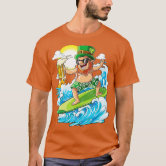 Leprechaun Hawaiian Surfing T Shirt St Patricks Day Hawaii | Art Print