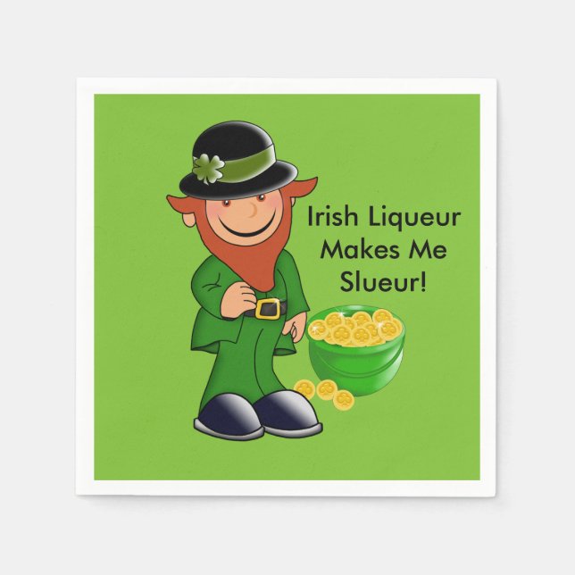 Leprechaun, St. Patrick's Day Paper Napkins (Front)