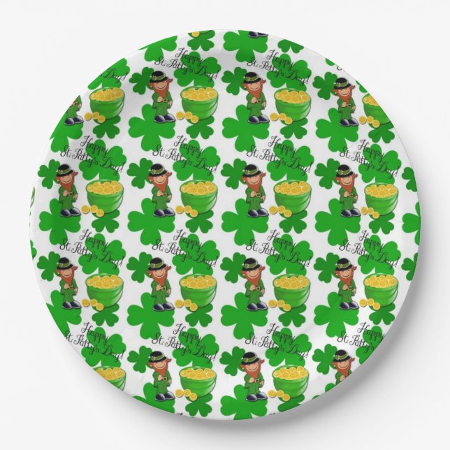 Leprechaun, St. Patrick's Day, Paper Plates 9" (Front)