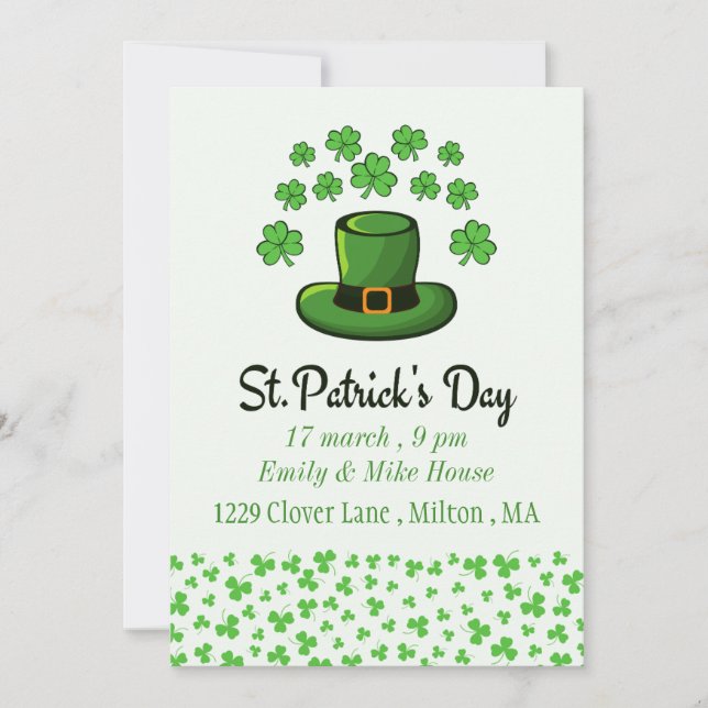 Leprechaun St.Patrick's Day Party Invitation (Front)