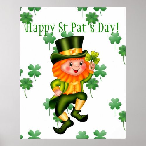 Leprechaun St Patricks Day Poster
