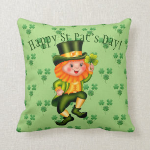 Leprechaun St Patrick's Day Throw Pillow