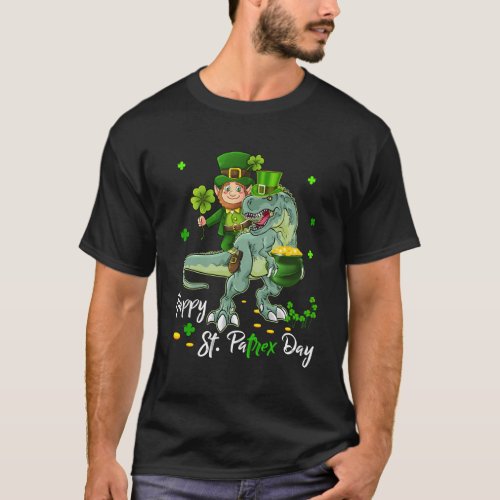 Leprechaun St Patricks Day Toddler Dinosaur T_Shirt