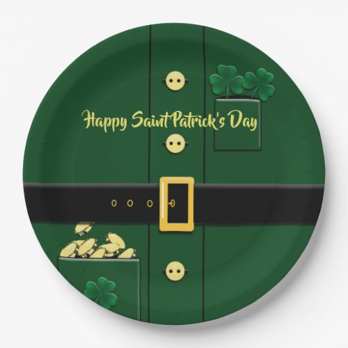 Leprechaun Suit St Patricks Day Party Plate