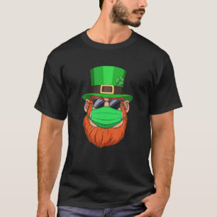 Leprechaun Sunglasses Mask Quarantine Funny St Pat T-Shirt