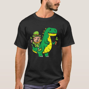 Leprechaun T Rex Dinosaur Shamrock St Patrick Day T-Shirt