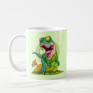 Leprechaun T-Rex St. Patrick's Day Coffee Mug