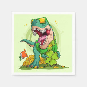 Leprechaun T-Rex St. Patrick's Day Napkins