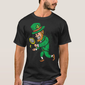 Leprechaun Tennis St Patricks Day Sports Boys T-Shirt