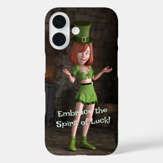 Leprechaun Toon Girl Next to the Pot of Gold Case-Mate iPhone Case (Back)
